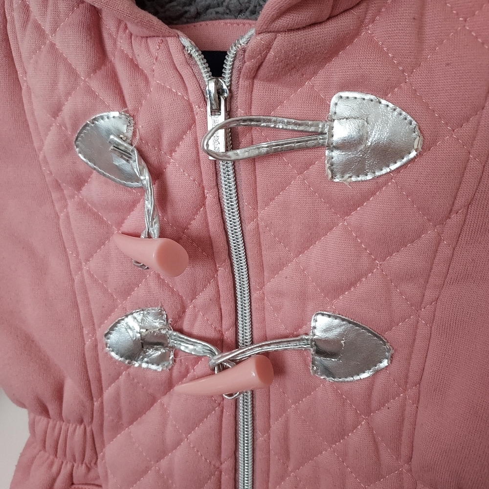 Limited Too Pink Warm Sherpa lined Girls zip up jacket toddler 4 Cold Weather - Picture 4 of 7